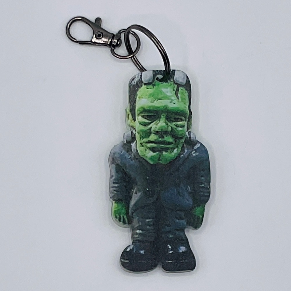 FRANKENSTEIN KEYCHAIN KEYRING CLIP Horror Movie Halloween Ornament Backpack